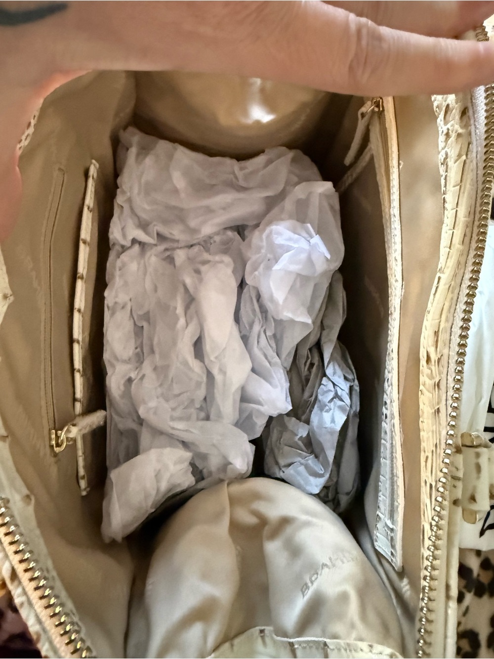 Brahmin Caroline Snowflake Snowdrift Melbourne Leather Satchel - Picture 6 of 7